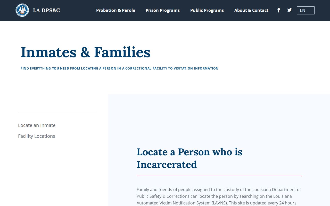 Louisiana corrections release information for St. Tammany Parish released inmates